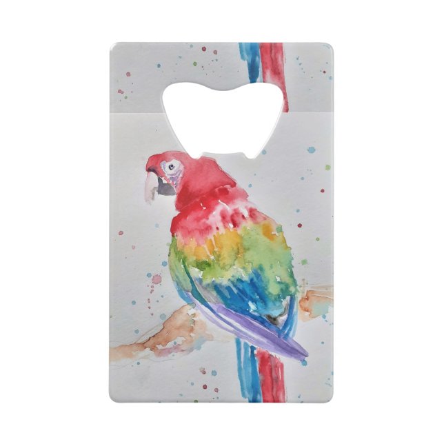 Red Macaw parrot Bird Watercolour Art Design (Front)