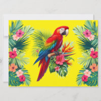 Red macaw tropical floral