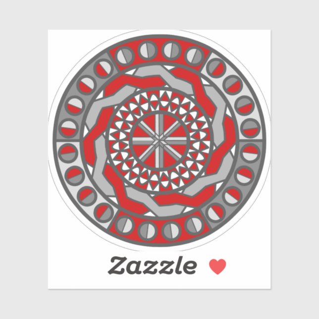 Red Machinery Contour Sticker (Sheet)