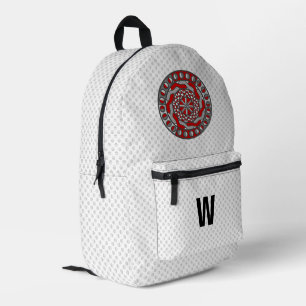 Red Machinery Printed Backpack