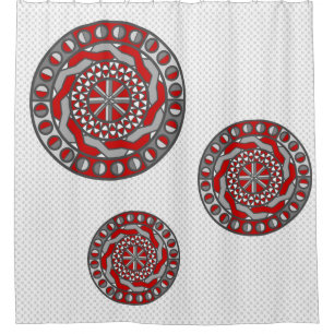 Red Machinery Shower Curtain