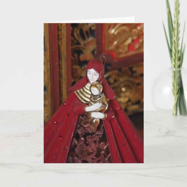 Red Madonna Holiday Card (Front)