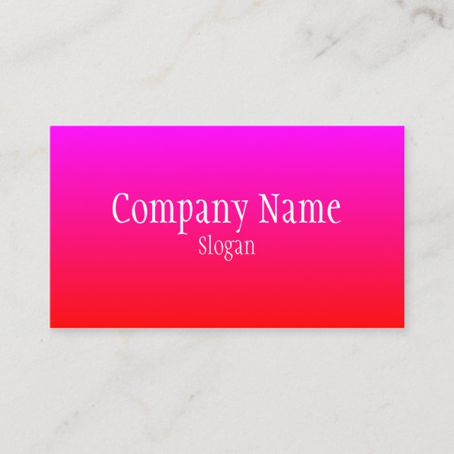 Red Magenta Ombre Business Card (Front)