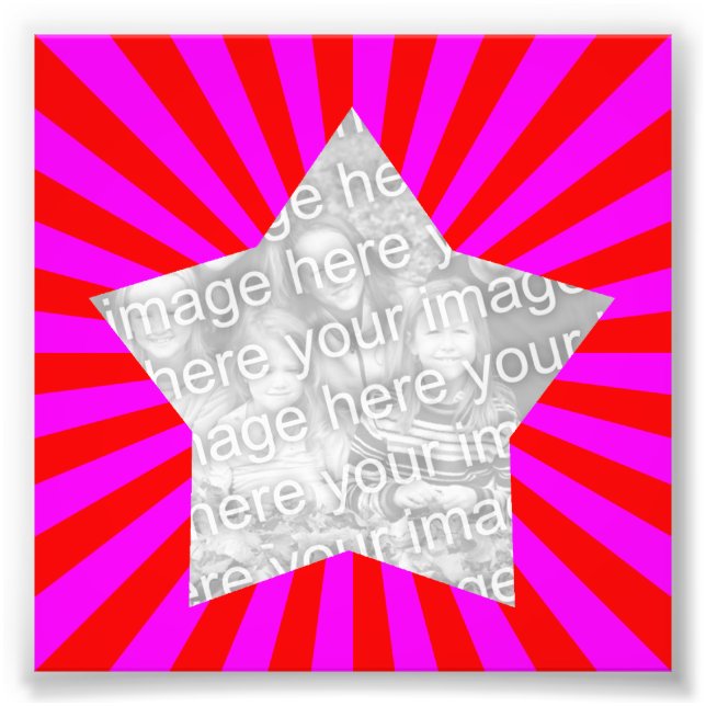 Red Magenta Starburst Frame Photo Print (Front)