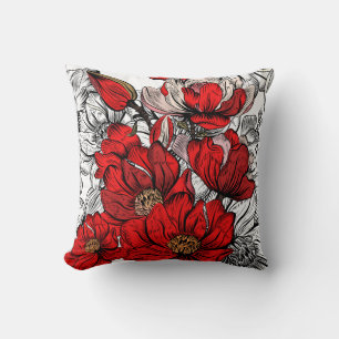 Red Magnolia flowers Cushion