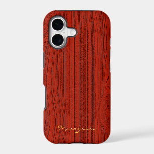 Red Mahogany Wood Grain Pattern Look