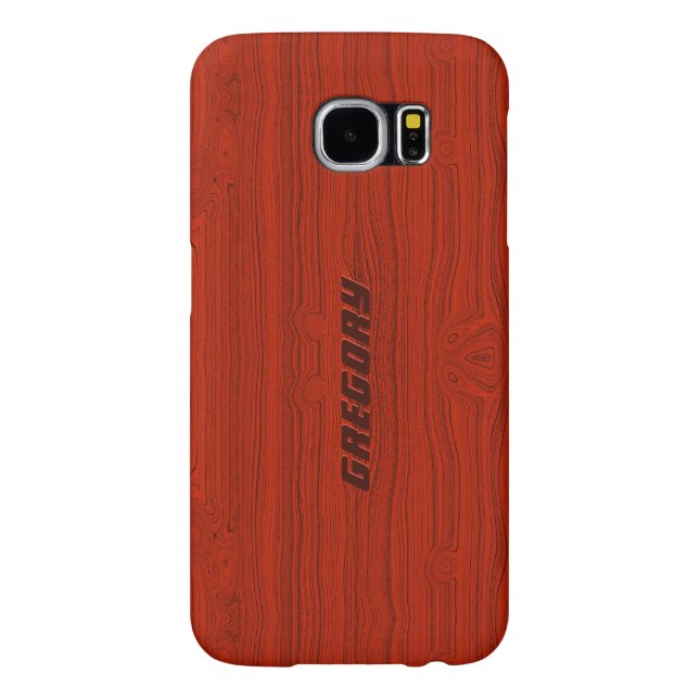 Red Mahogany Wood Grain Pattern Look Case-Mate Samsung Galaxy Case (Back)