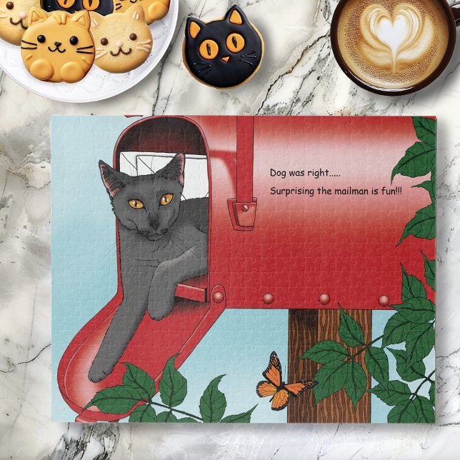 Red Mail Box Cat Jigsaw Puzzle (Creator Uploaded)