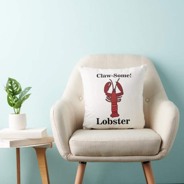 Red Maine Lobster Seafood Coastal Beach Cushion (Chair)