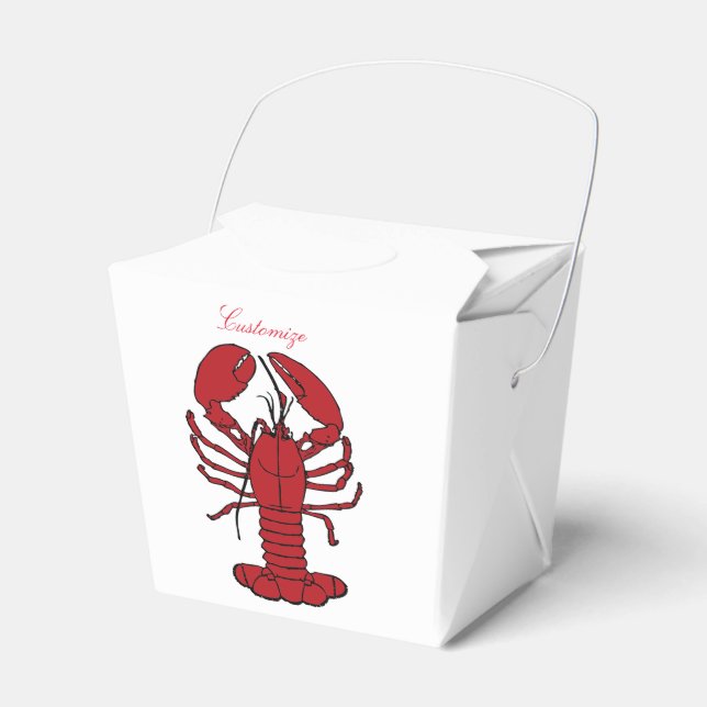 Red Maine Lobster Thunder_Cove Favour Box (Front Side)