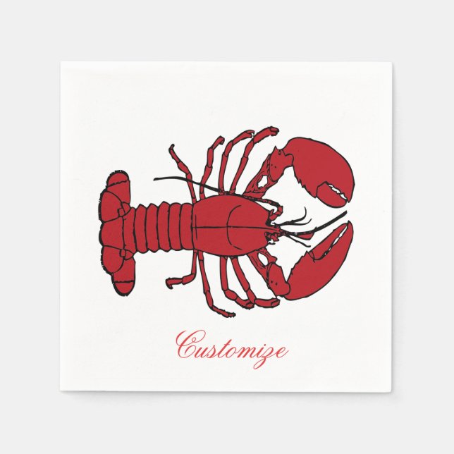 Red Maine Lobster Thunder_Cove Napkin (Front)