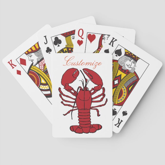 Red Maine Lobster Thunder_Cove Playing Cards (Back)