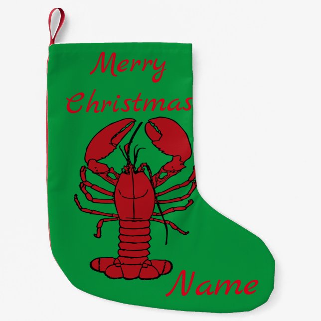Red Maine Lobster Thunder_Cove Small Christmas Stocking (Front)