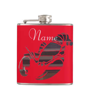 Red Maine Lobsters Thunder_Cove Hip Flask
