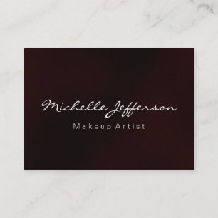 Red Makeup Artist Script Chubby Business Card