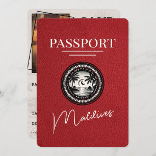 Red Maldives Passport Save The Date