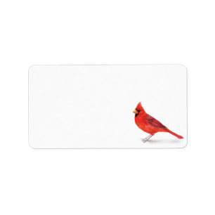 Red Male Cardinal Label