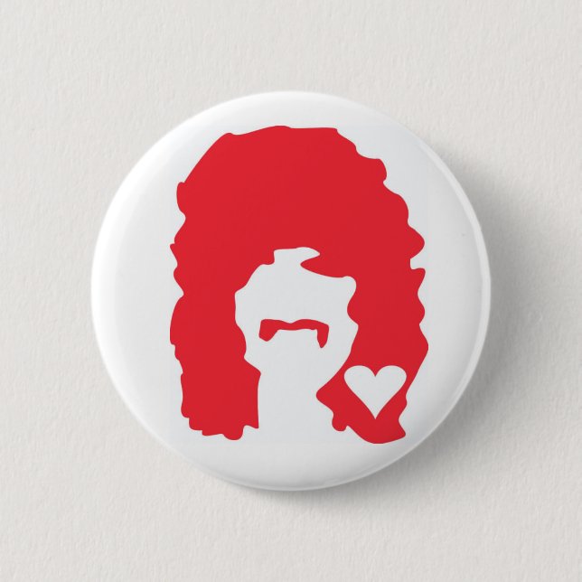 Red Man Love 6 Cm Round Badge (Front)
