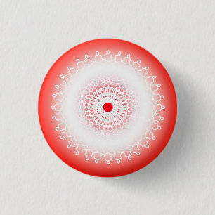 Red Mandala 3 Cm Round Badge