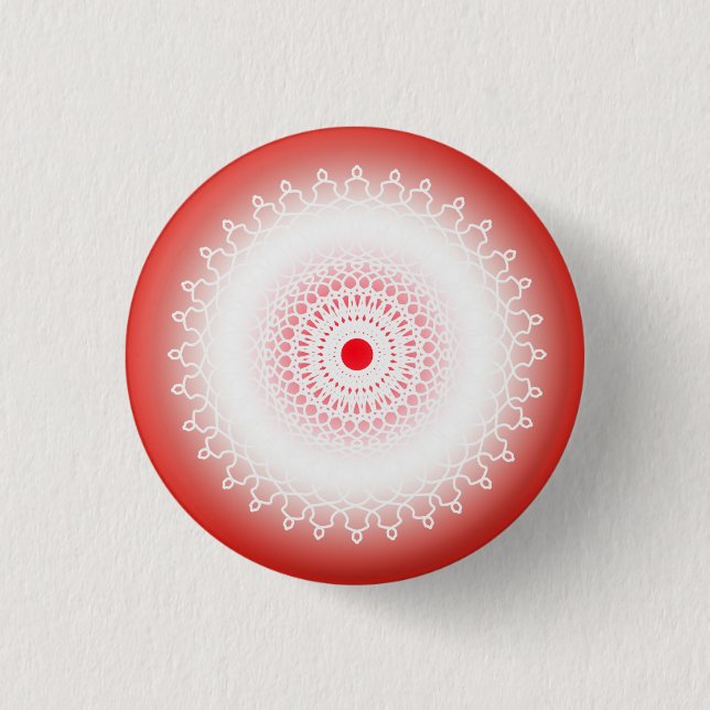 Red Mandala 3 Cm Round Badge (Front)