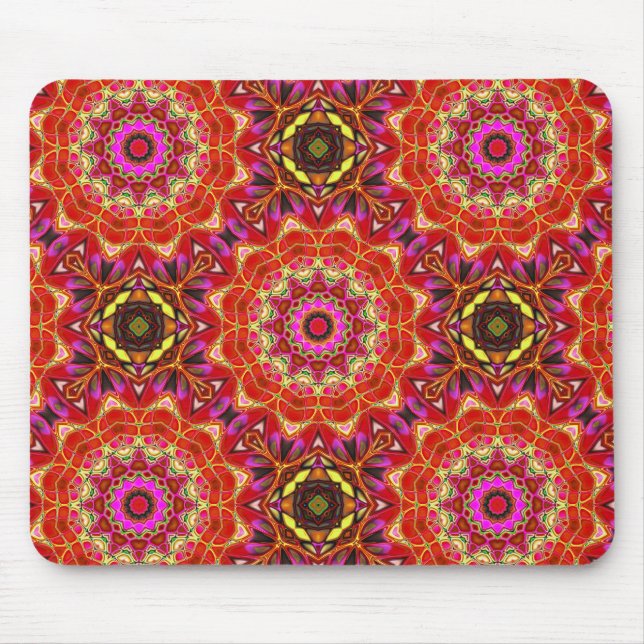 Red MANDALA  Mouse Pad (Front)