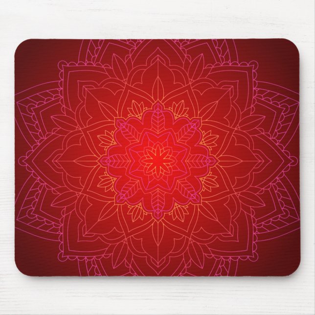 Red Mandala Mouse Pad (Front)