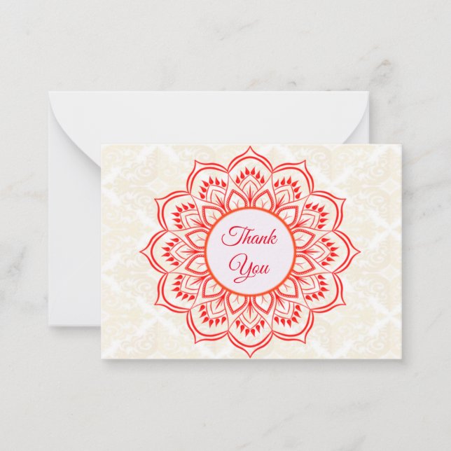 Red Mandala Thank You Card (Front)