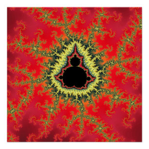 Red Mandelbrot Fractal Poster