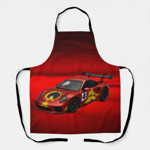 Red Mandelbrot Race Car Apron