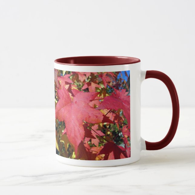Red Maple Autumn Leaves Mug (Right)