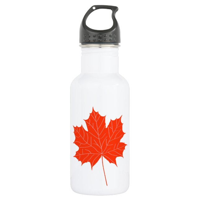 Red maple leaf 532 ml water bottle (Front)