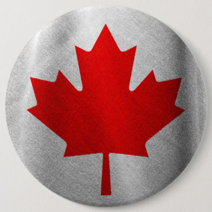 Red Maple Leaf 6 Cm Round Badge