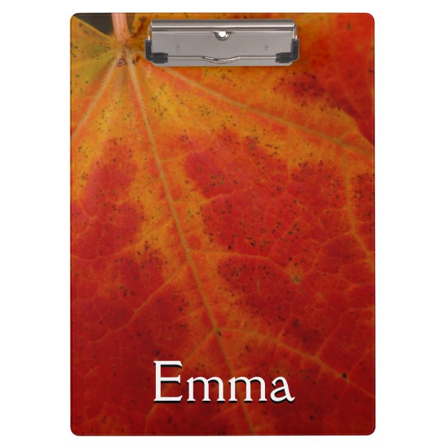 Red Maple Leaf Abstract Autumn Nature Photography Clipboard (Front)