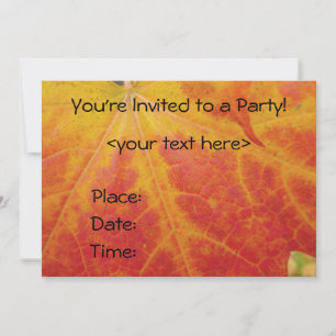 Red Maple Leaf Abstract Autumn Nature Photography Invitation