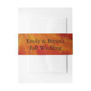 Red Maple Leaf Abstract Autumn Nature Photography Invitation Belly Band