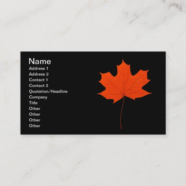 Red maple leaf business card (Front)