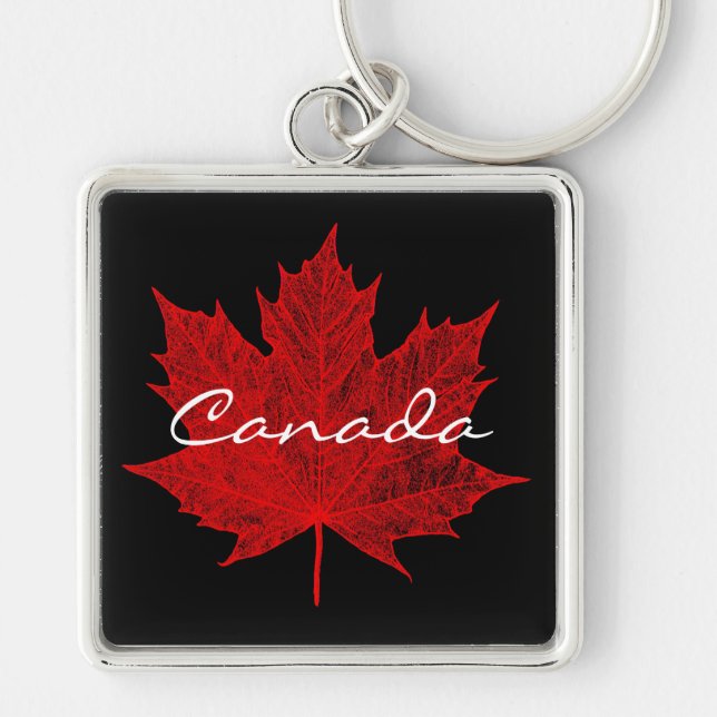 Red Maple Leaf- Canada Key Ring (Front)