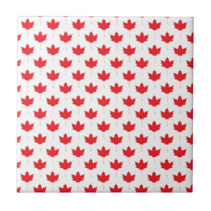 Red maple leaf ceramic tile