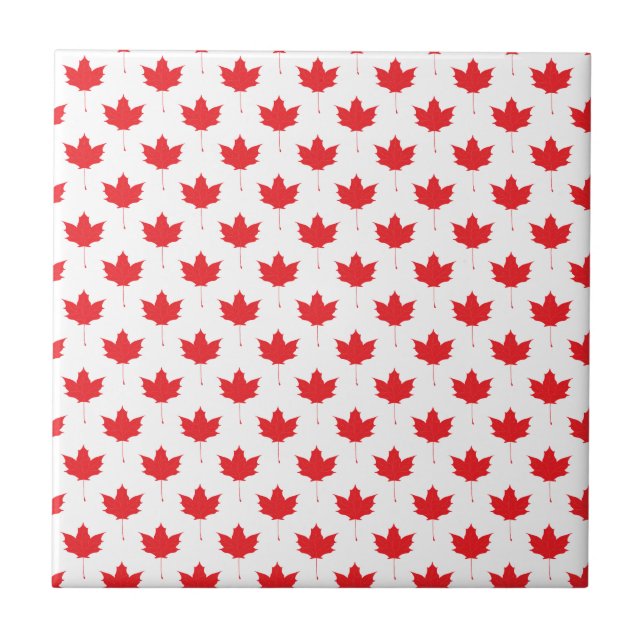 Red maple leaf ceramic tile (Front)