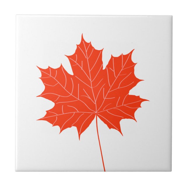 Red maple leaf ceramic tile (Front)