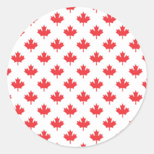 Red Maple Leaf Classic Round Sticker
