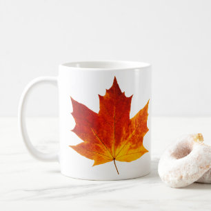 Red maple leaf coffee mug
