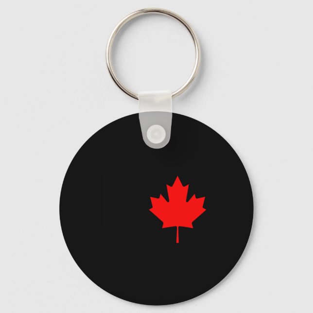 Red Maple Leaf Flag of Canada Cool Canadian Flags Key Ring (Front)