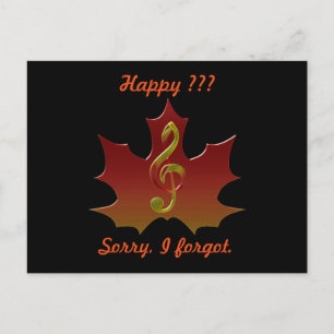 Red Maple Leaf in Fall Colour Harmony Postcard