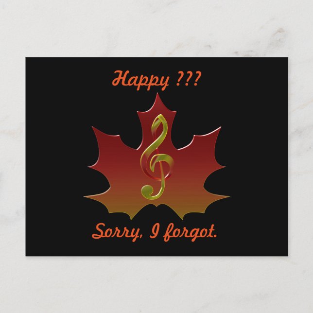 Red Maple Leaf in Fall Colour Harmony Postcard (Front)