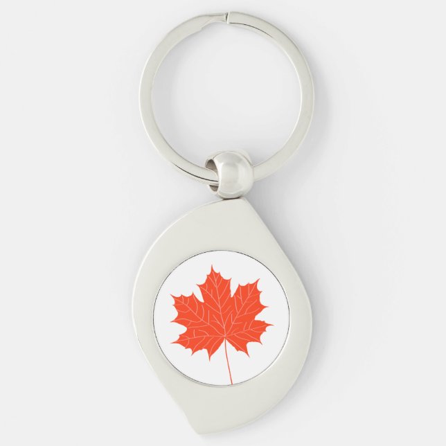 Red maple leaf key ring (Front)