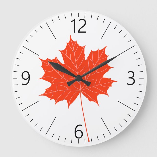 Red maple leaf large clock (Front)