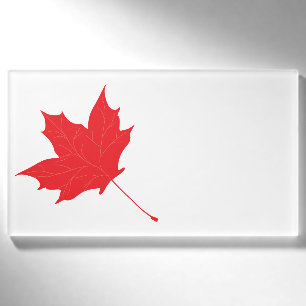 Red maple leaf name tag