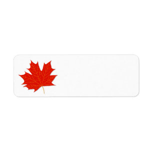 Red maple leaf return address label