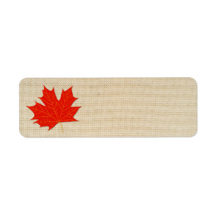 Red maple leaf return address label